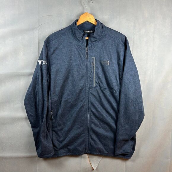 The North Face Men's Activewear Fleece Jacket XL Full-Zip Blue Heathered Quarter - Picture 1 of 7